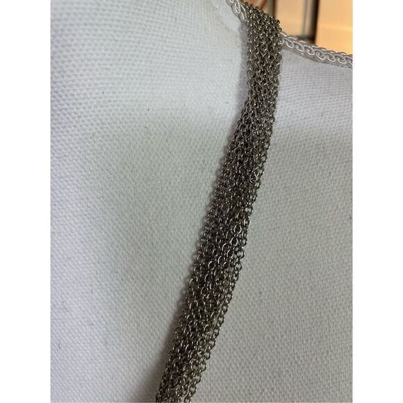 CHICOS "GIANNA" NECKLACE Silver and Crystal Adjustable Length New - Picture 5 of 6